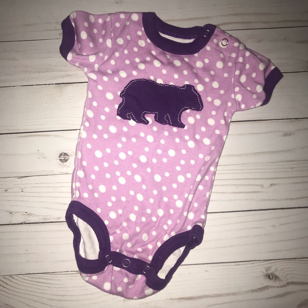 ⭐️ Lazy One 6 mo purple bear onesie